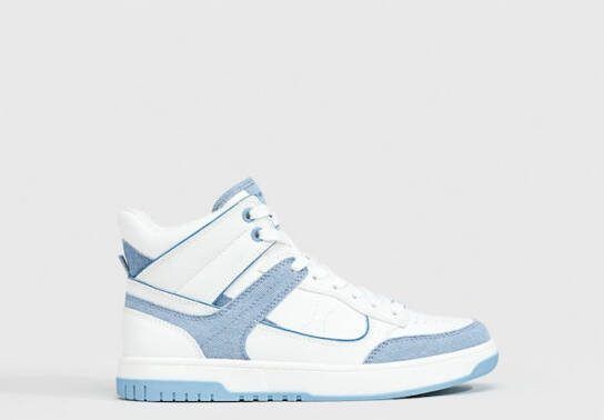 Stradivarius Denim High Top Sneaker Jeansblauw 35
