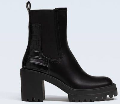 Stradivarius Gehakte Enkellaars Met Printdetail Zwart 40