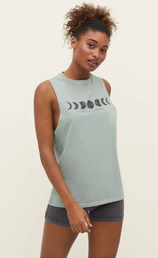 Stradivarius Mouwloos T Shirt Blauwachtig