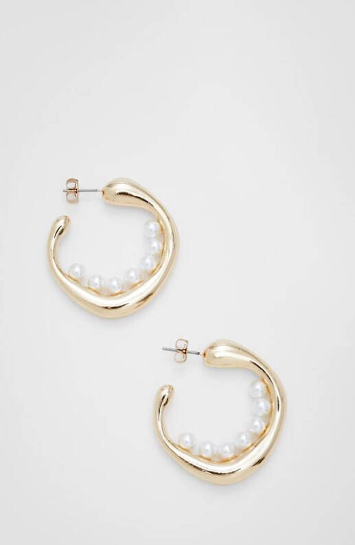 Stradivarius Oorringen Met Parel Geel