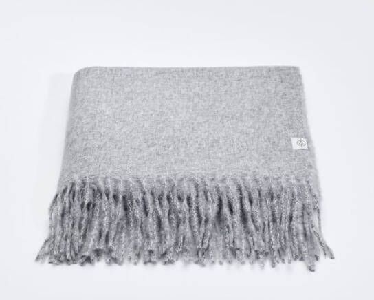 Stradivarius Sjaal Met Geborsteld Garen Grijs Melange