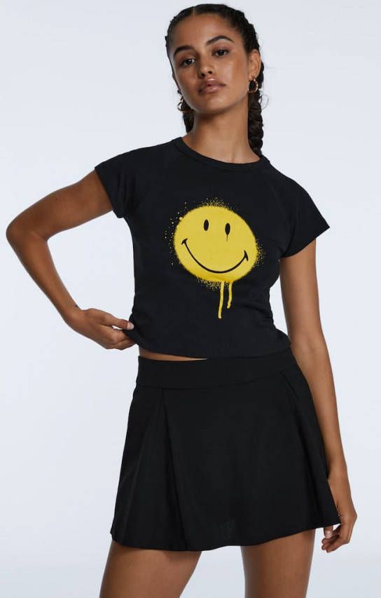 Stradivarius Smiley® T Shirt Zwart