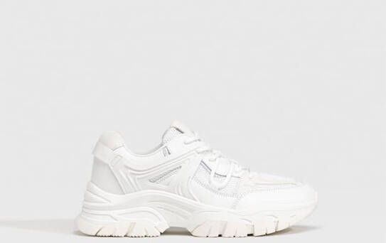 Stradivarius Sneakers Met Meerdere Vlakken Wit 41