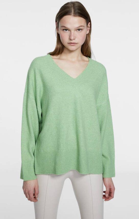 Stradivarius Soft Touch Trui Met V Hals Waterblauw