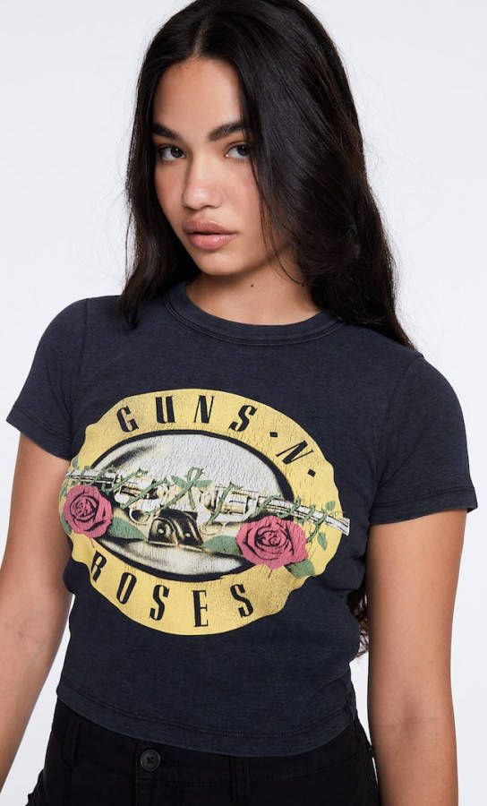 Stradivarius T Shirt Guns N’ Roses Zwart