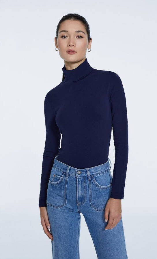 Stradivarius Top Met Col Marineblauw