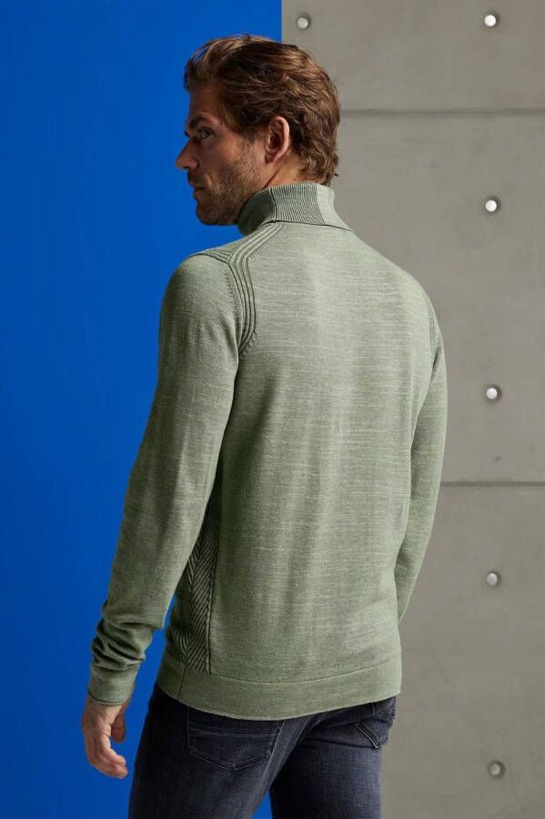 Cast Iron Turtleneck katoen Heather vergulde zeespray , Groen, Heren