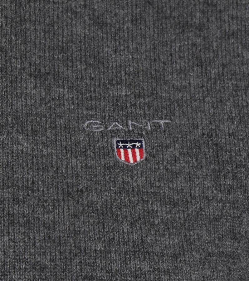 Gant Lamb Wol Sweater Melange , Grijs, Heren