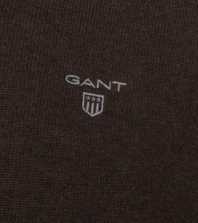 Gant Fijngebreide pullover van lamswol met V-hals