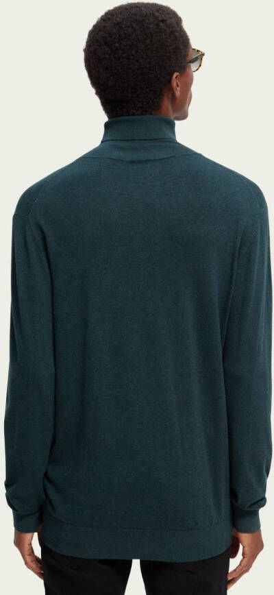 Scotch & Soda Ecovero viscose mix Turtleneck pu space green me , Groen, Heren