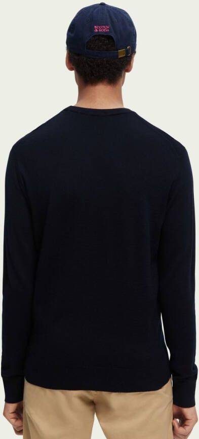 Scotch & Soda fijngebreide trui van merinowol night