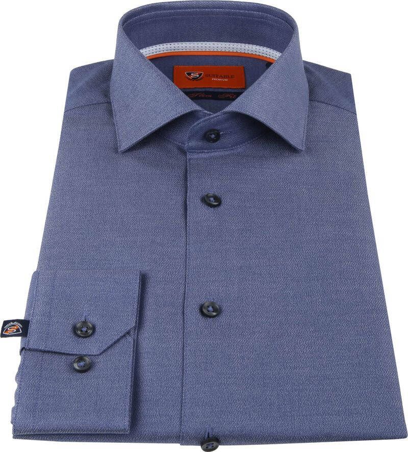 Suitable Overhemd Navy Slim Fit