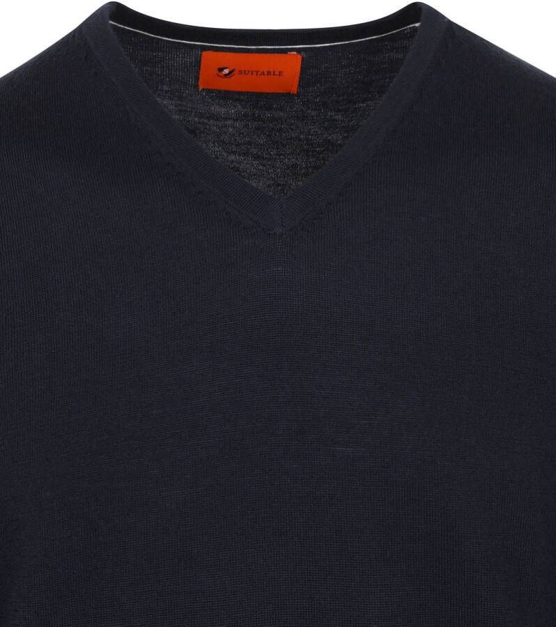 Suitable Pullover V Hals Merino Navy