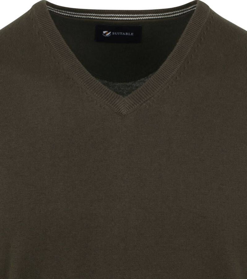 Suitable Pullover Vini V Hals Mid Groen