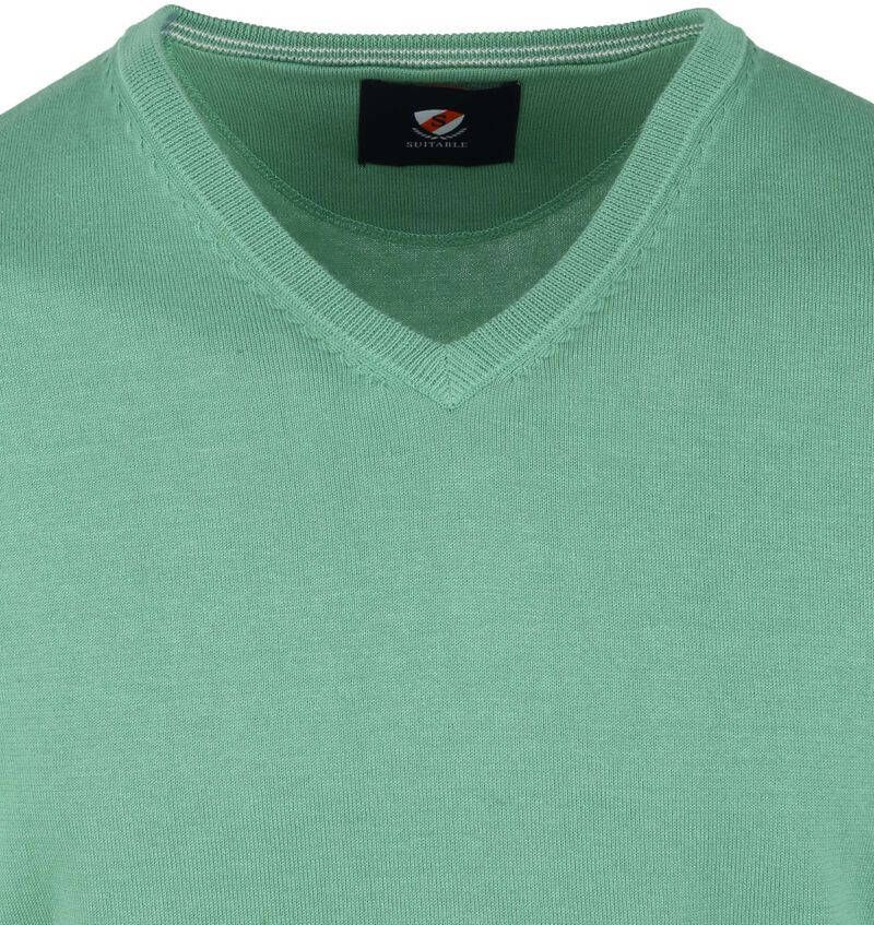 Suitable Respect Vini Pullover V Hals Groen