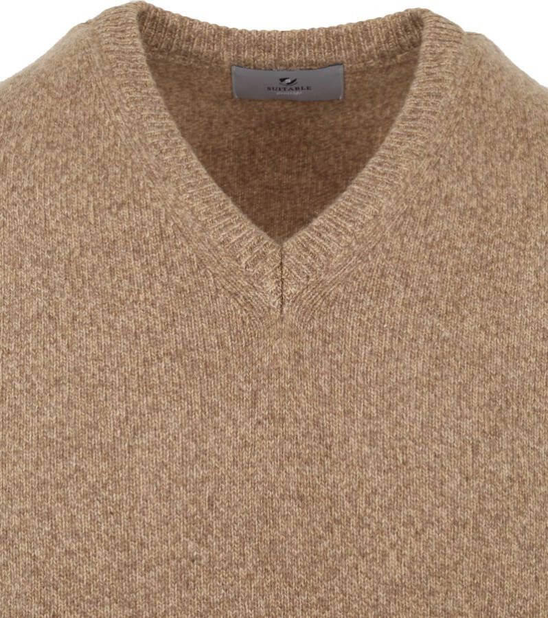 Suitable Spencer Wol V Hals Beige