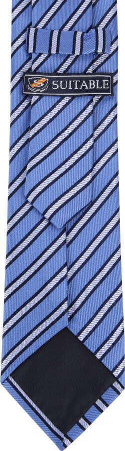 Suitable Stropdas Zijde Streep Blauw