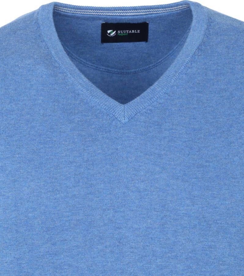 Suitable Vini Pullover V Hals Mid Blue
