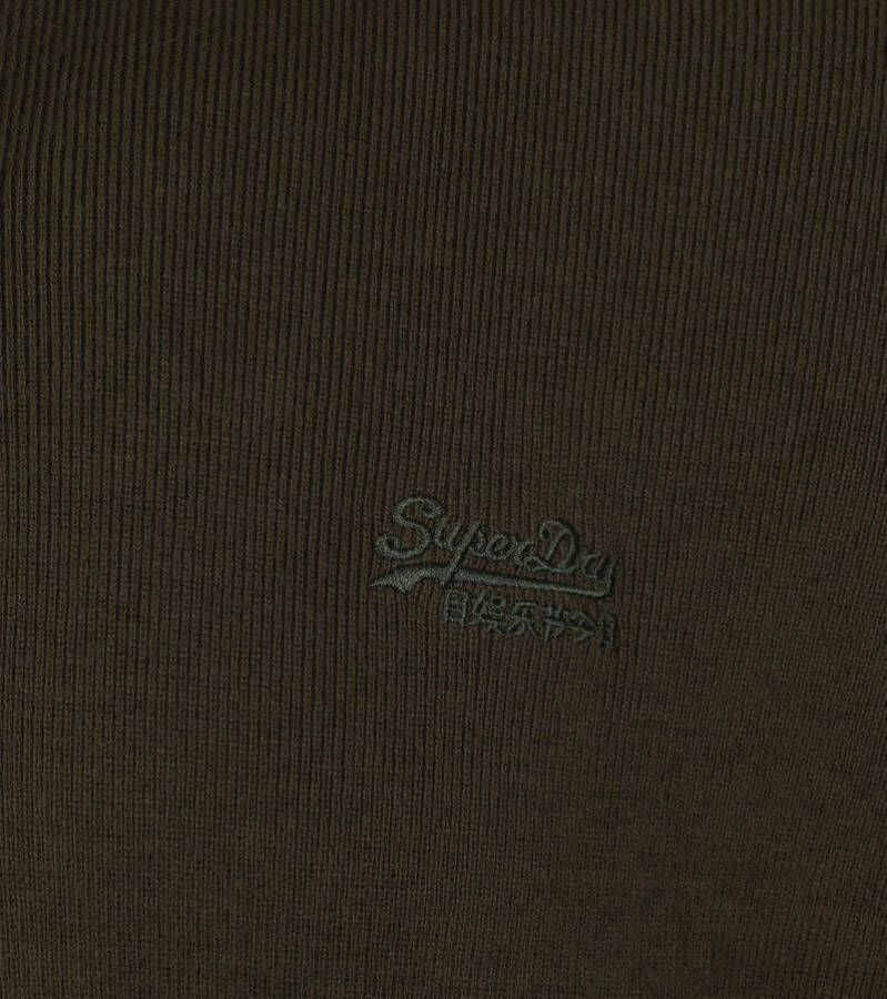 Superdry Sweater in kasjmierblend met halve rits en logoborduring