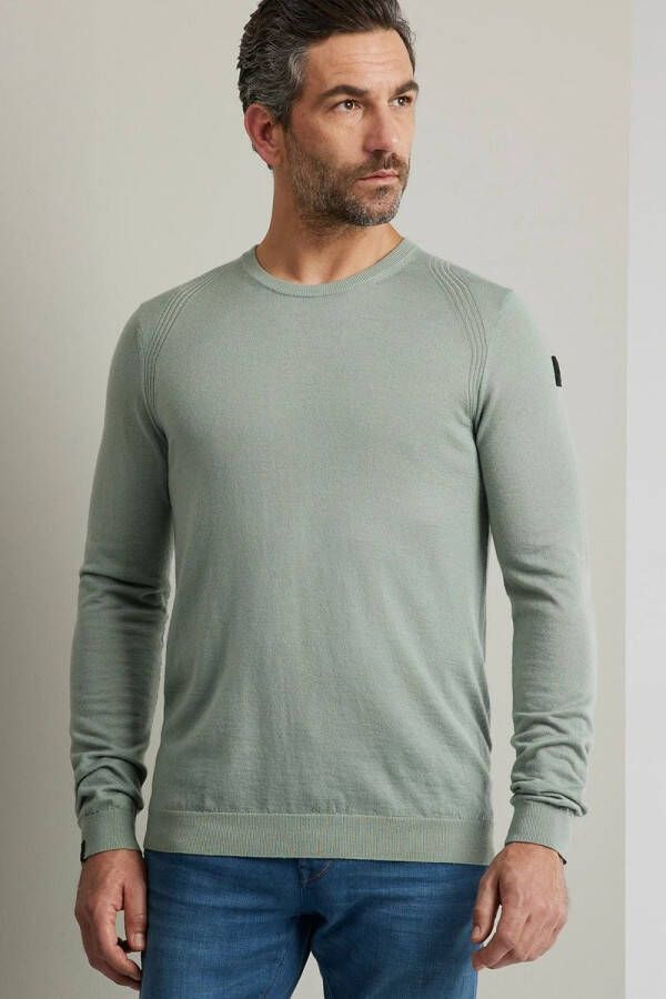 Vanguard gemêleerde fijngebreide trui van merinowol 6126 lichtgroen