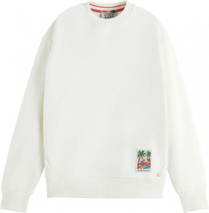 Scotch and Soda Truien Seasonal Crew Neck Sweat With Artwork Wit