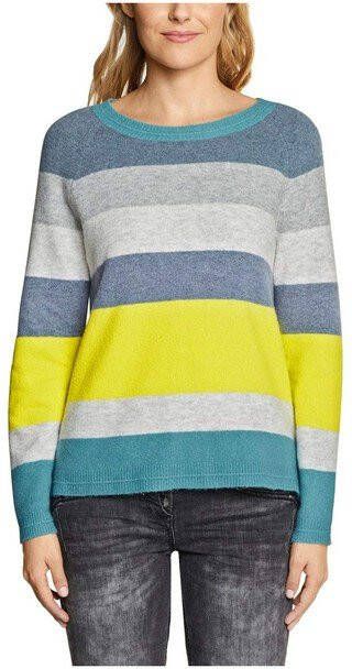 CECIL gestreepte fijngebreide trui groen