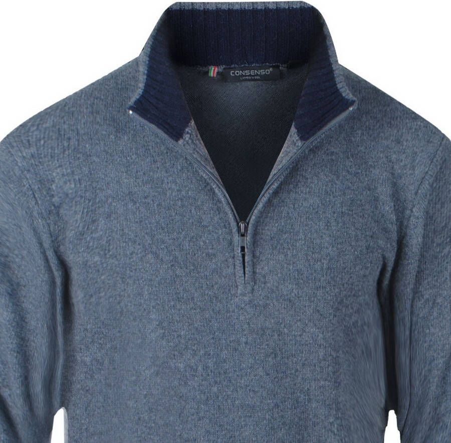 Consenso heren trui met rits lamswol