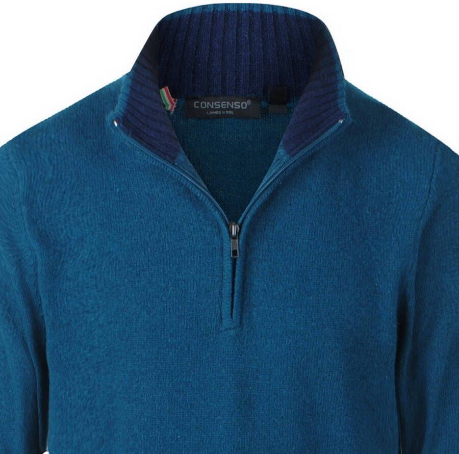 Consenso heren trui met rits lamswol