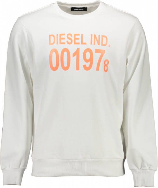 Diesel Sweatshirt zonder zip man wit , Wit, Heren