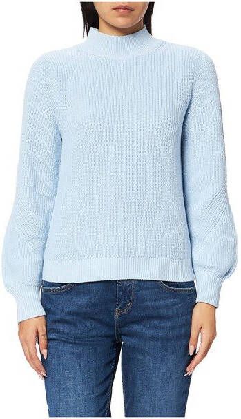 ESPRIT Women Casual ribgebreide trui van biologisch katoen lichtblauw