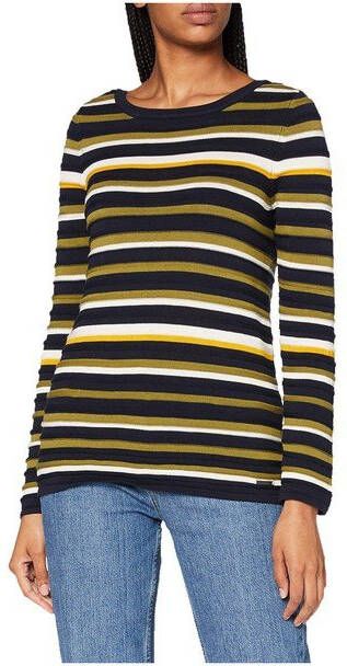 ESPRIT Women Casual gestreepte longsleeve blauw/groen