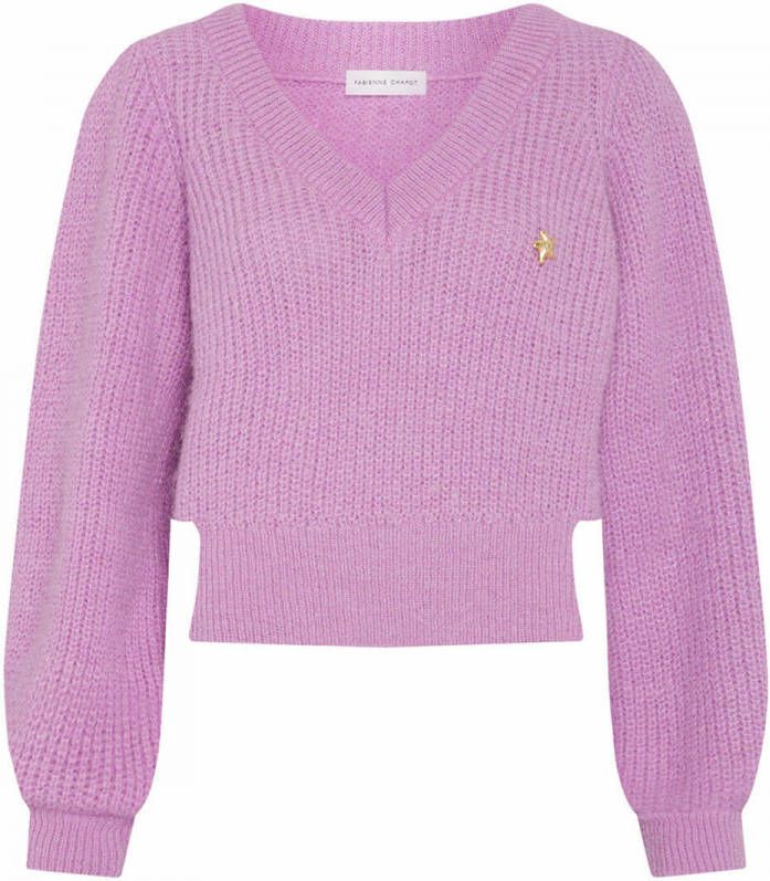 Fabienne Chapot gebreide trui Starry met 3D applicatie lila