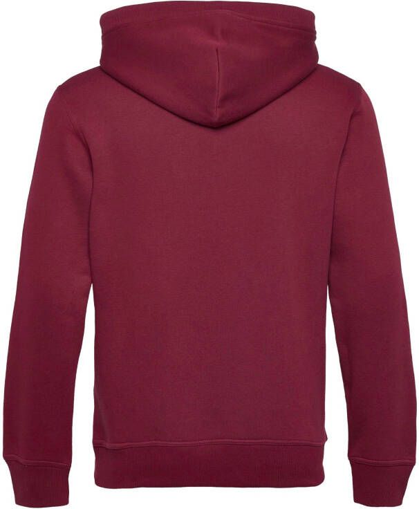 Gant trui bordeaux geprint katoen ronde hals