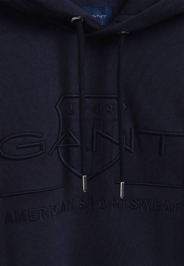 GANT Regular Fit Hooded Sweatshirt donkerblauw, Effen