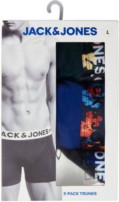 jack & jones Boxershort 3 pack tailleband met bloemenprint