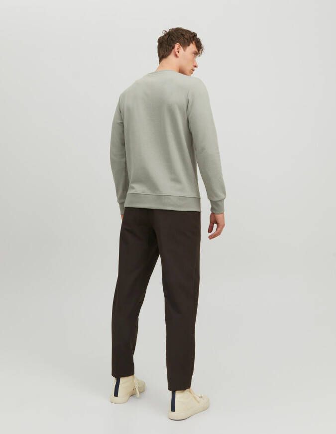 JACK & JONES ESSENTIALS sweater JJEBASIC lichtgrijs melange