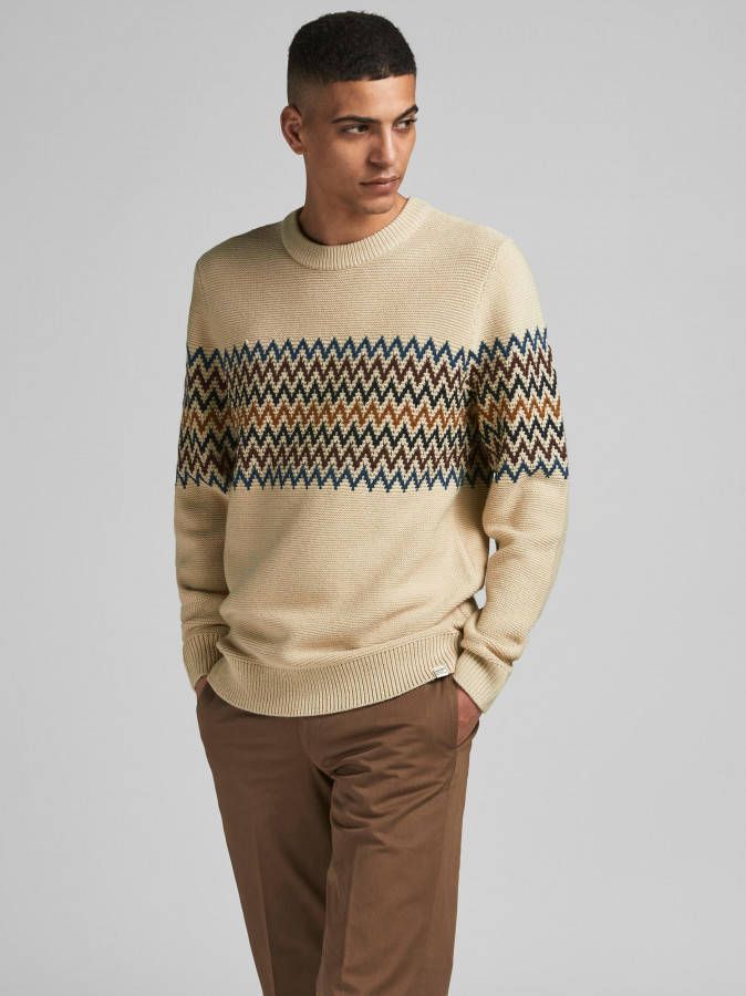 JACK & JONES ORIGINALS trui JORISLE met all over print peyote