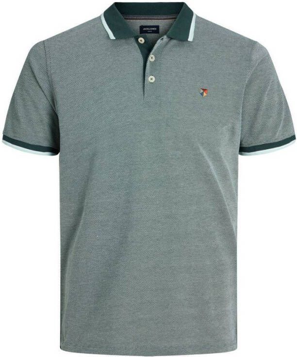 JACK & JONES PREMIUM gemêleerde regular fit polo JPRBLUWIN met contrastbies indigo bunting