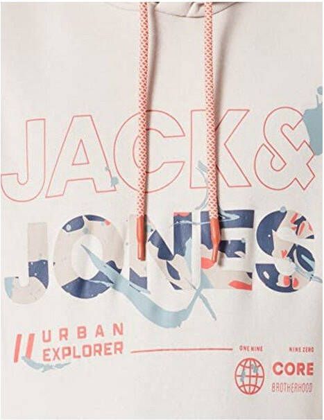 JACK & JONES CORE hoodie JCOGAME met printopdruk moonbeam