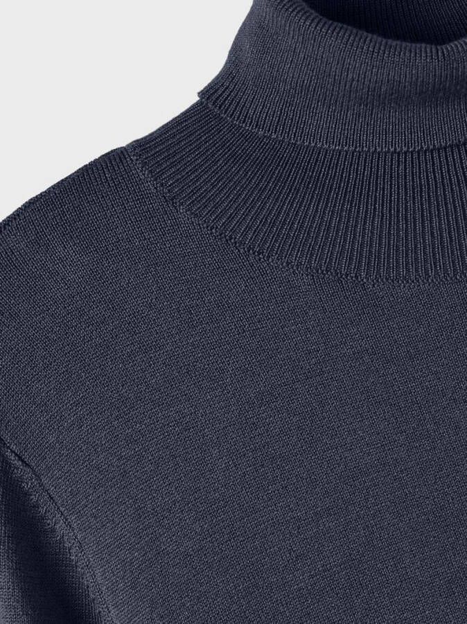name it Naam It Kids NkMraloso LS Rollneck Gebreide Dark Sapphire | Freewear Blauw , Blauw, Dames