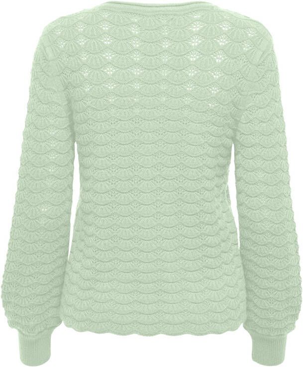 Only Ofia LS Structure V Neck CC KNT , Groen, Dames