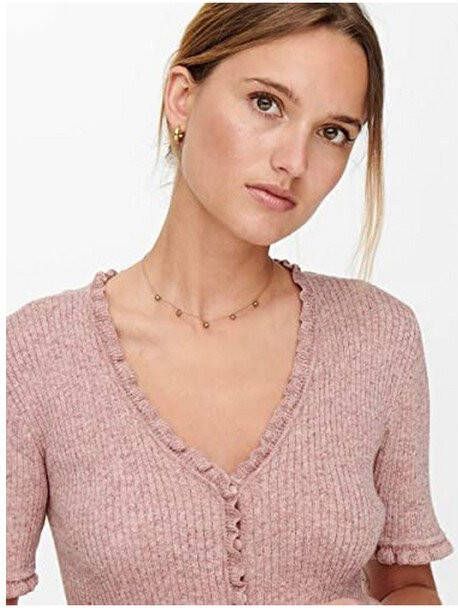 Only Lina Ss Ruffle Cardigan Jakke , Beige, Dames