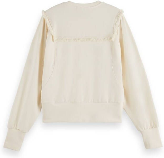 Scotch & Soda 169702 0402 scotch and soda fringe tape oversized raglan sleeved sweater aged white