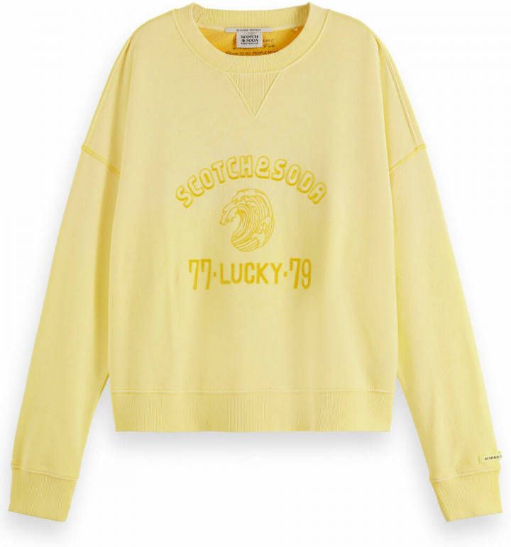 Scotch & Soda sweater met printopdruk lichtgeel