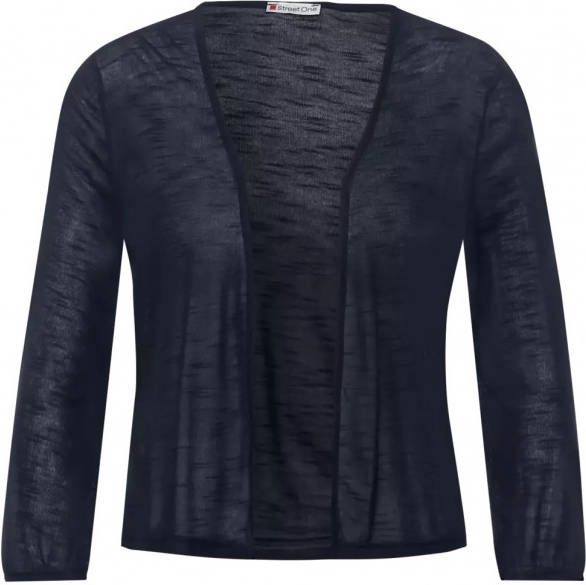 Street One fijngebreid vest donkerblauw