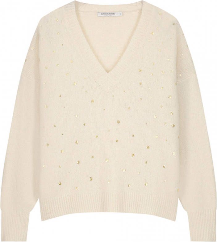 Summum Woman Fijngebreide trui in wolblend met stippenprint