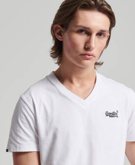 Superdry M1011170a vintage logo v tee 01c optic t shirt v ne