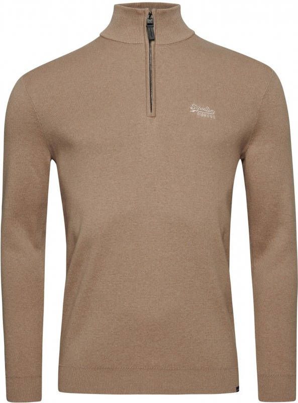 Superdry M6110289a cotton henley cum birch marl heren trui o ne