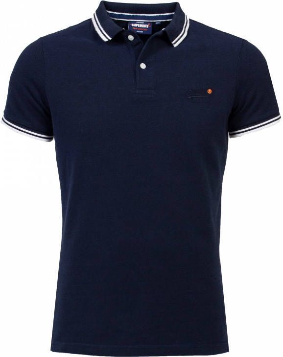 Superdry Poloshirt donkerblauw met witte boord
