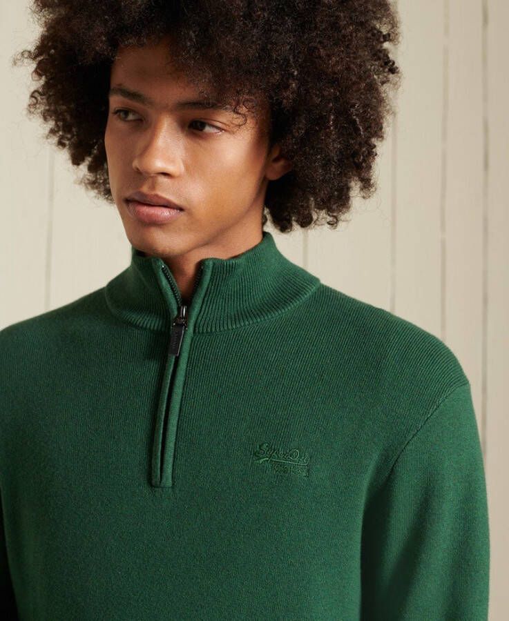 Superdry Vintage emb cotton/cash henley heritage pine green(m6110289a 5xw )